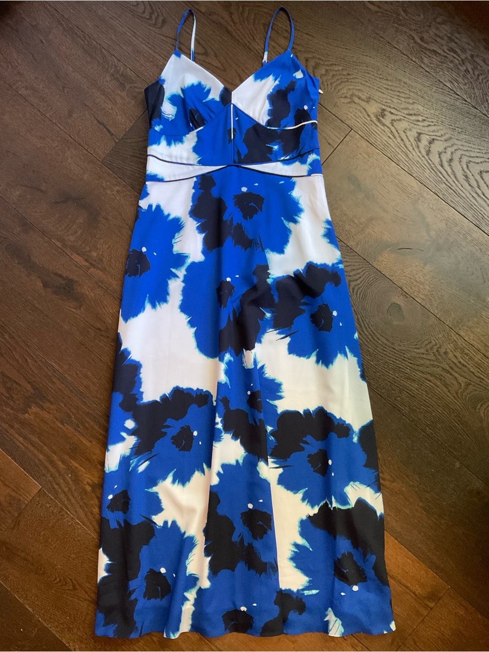Banana Republic Blue, Black & White Floral Slip Dress 2P